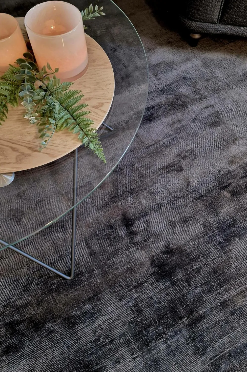 KM Home Viskosetæppe Tribeca Charcoal Clearance