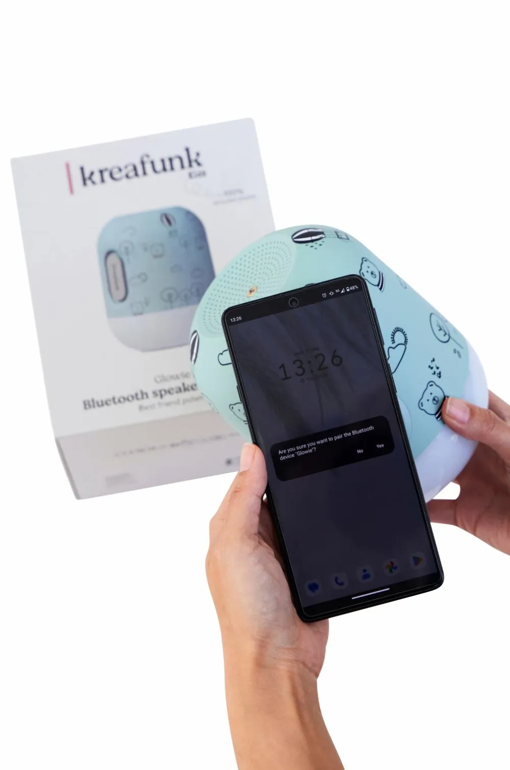 Kreafunk Bluetooth-højttaler/LED-lampe Glowie Støvet grøn Sale
