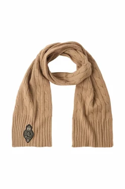 Lauren Ralph Lauren Tørklæder & Halstørklæder>Halstørklæde Polyester Blend-cable Crest Ptch Scf Classic camel