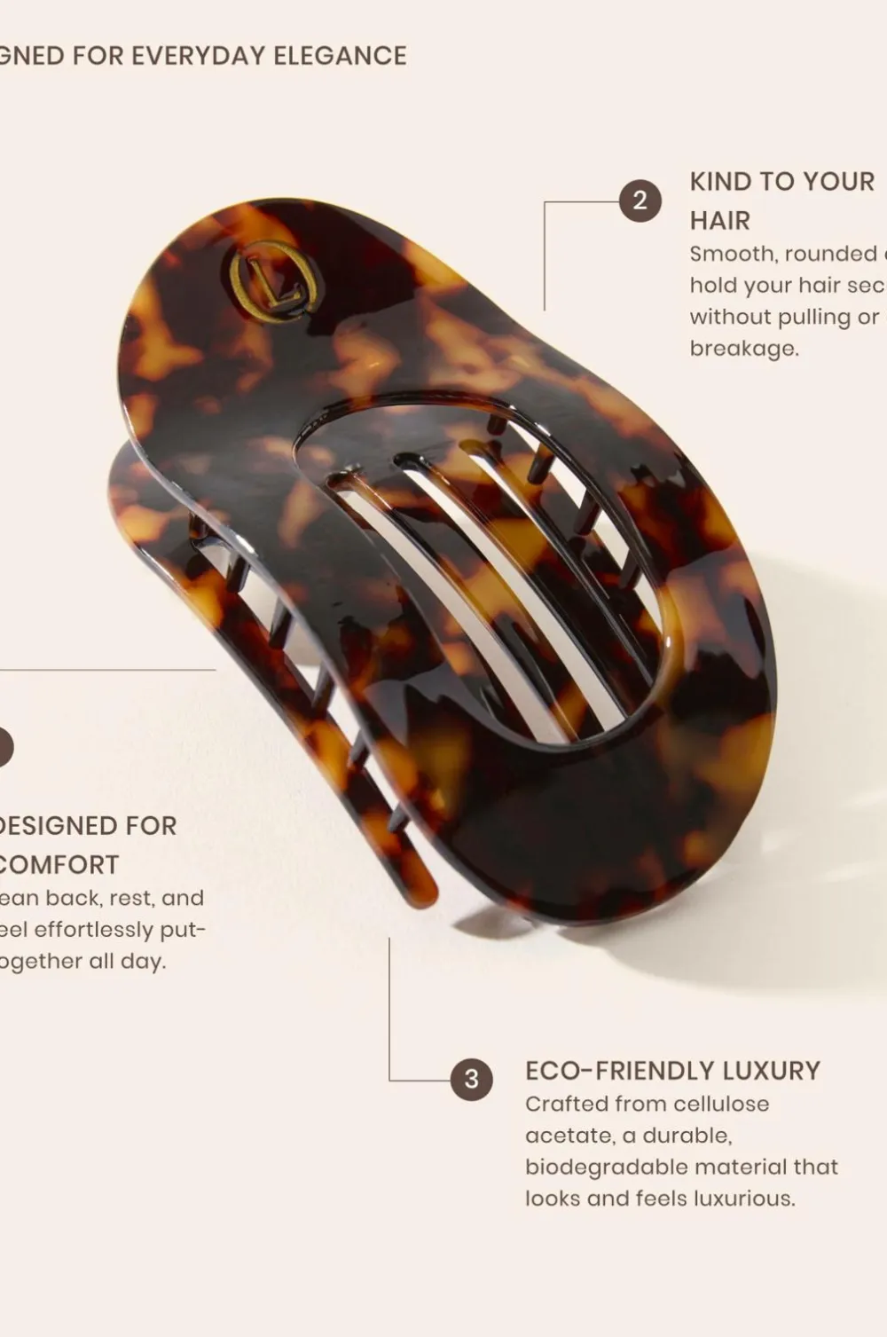 Lenoites Eco-Friendly Flat Hair Clip Bronze Leopard Clearance