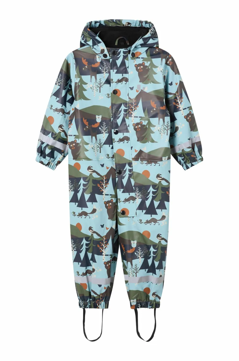 Lindberg Regndragt Lekhyttan Rain Baby Overall Fleece Lightblue/brown Hot