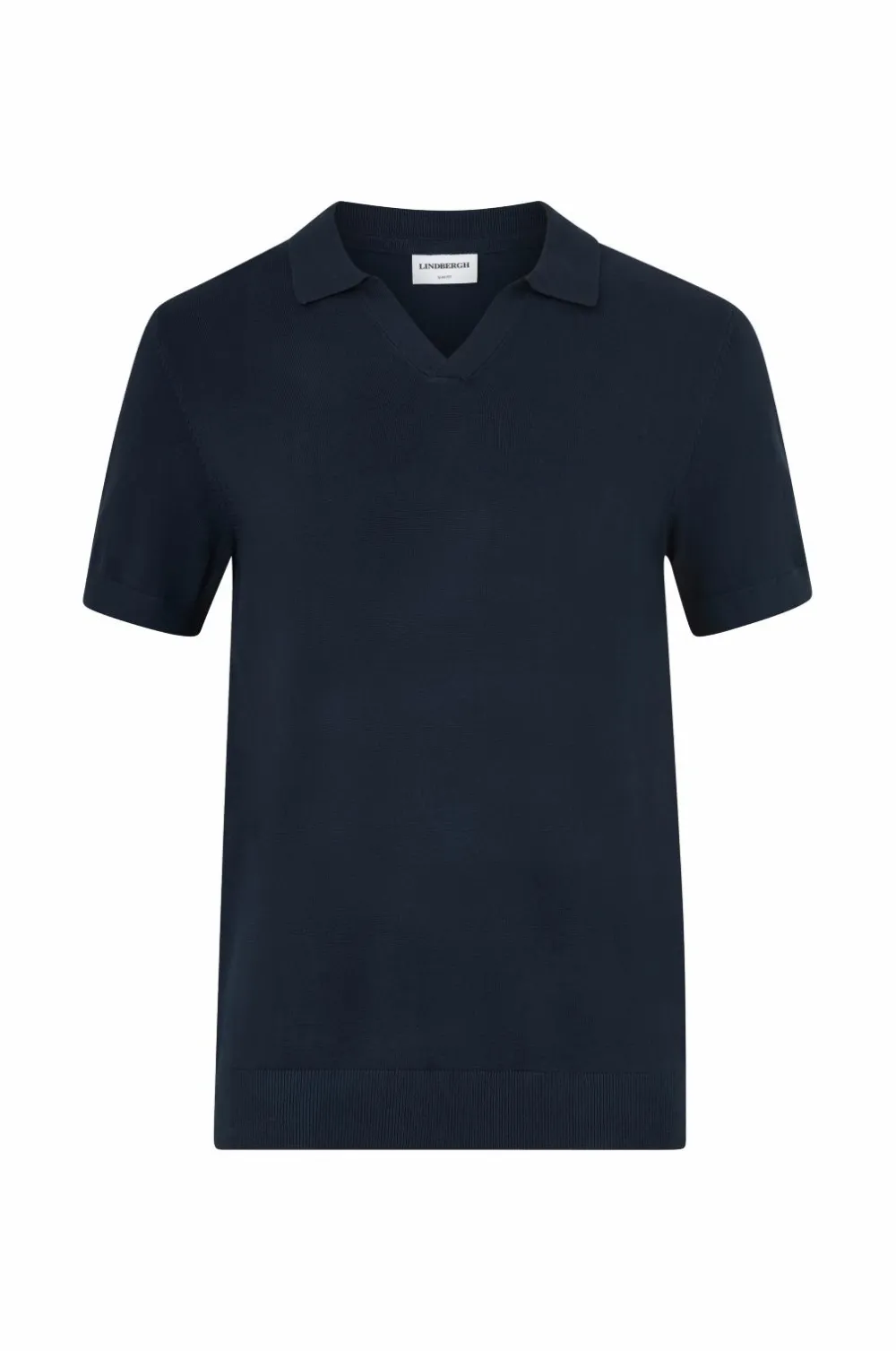 Lindbergh Poloshirts>Poloshirt Ecovero S/s V-neck Polo Navy