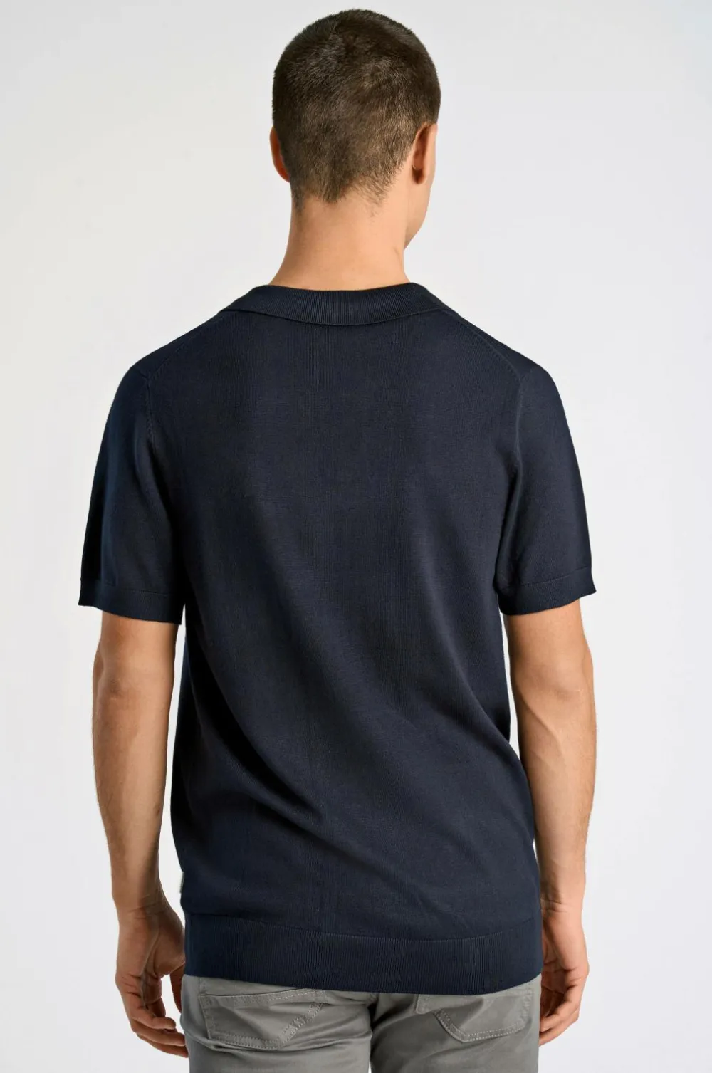 Lindbergh Poloshirts>Poloshirt Ecovero S/s V-neck Polo Navy