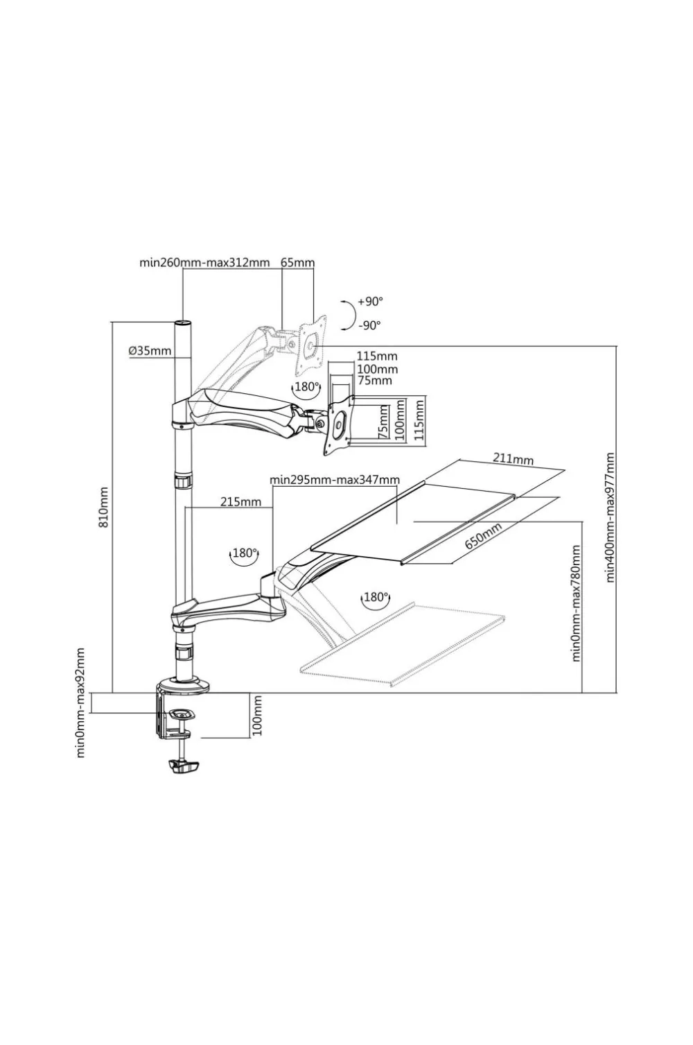LogiLink Arbejdsstation Sit-Stand 13-27"