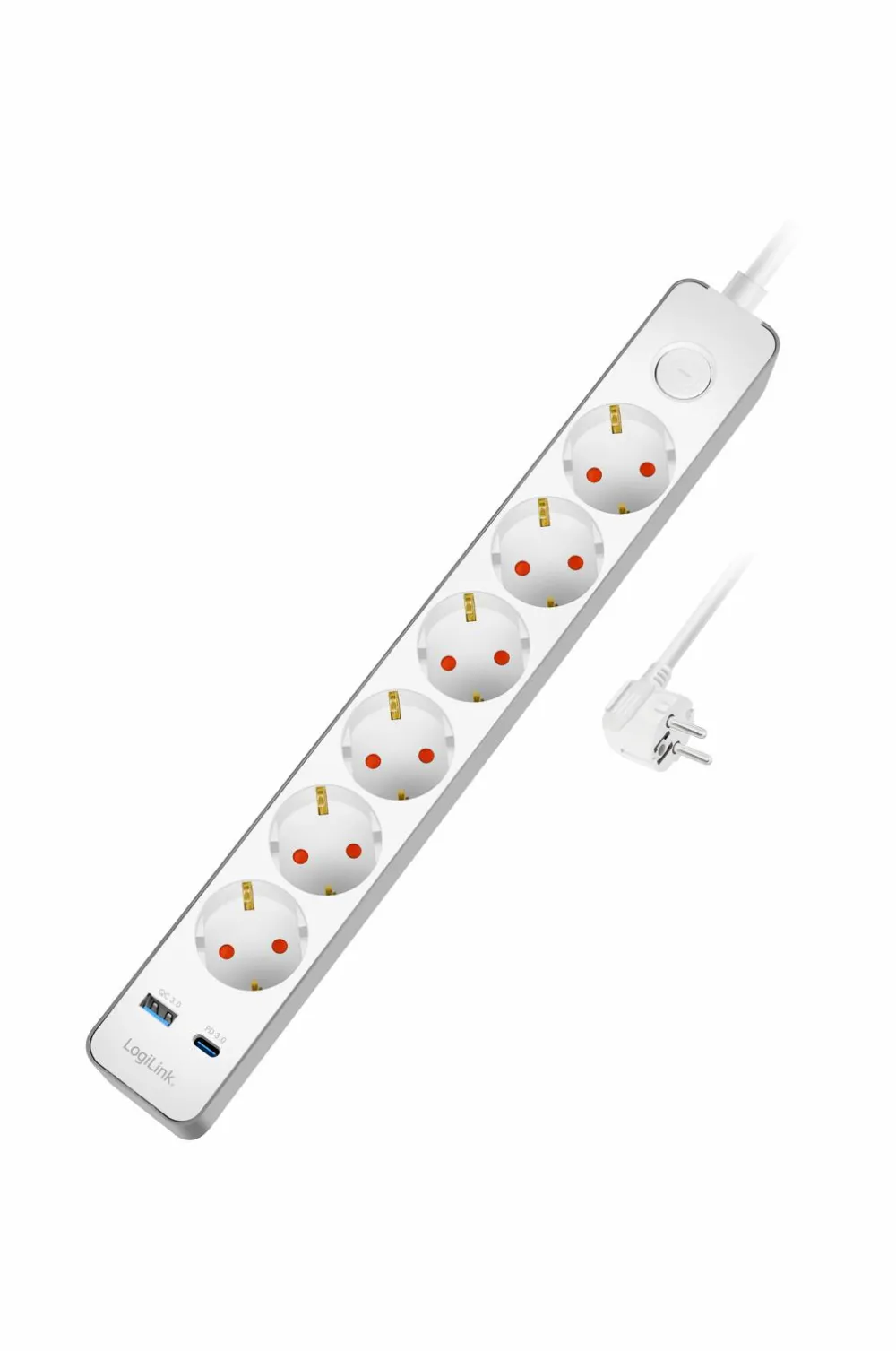 LogiLink Lampetilbehør>Forlængerledning 6-vejs + USB-A/USB-C No color
