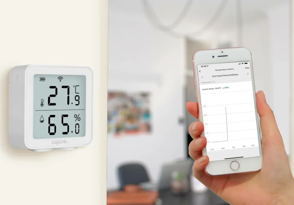LogiLink Smart temperatur- og fugtighedssensor Wifi Tuya No color Sale