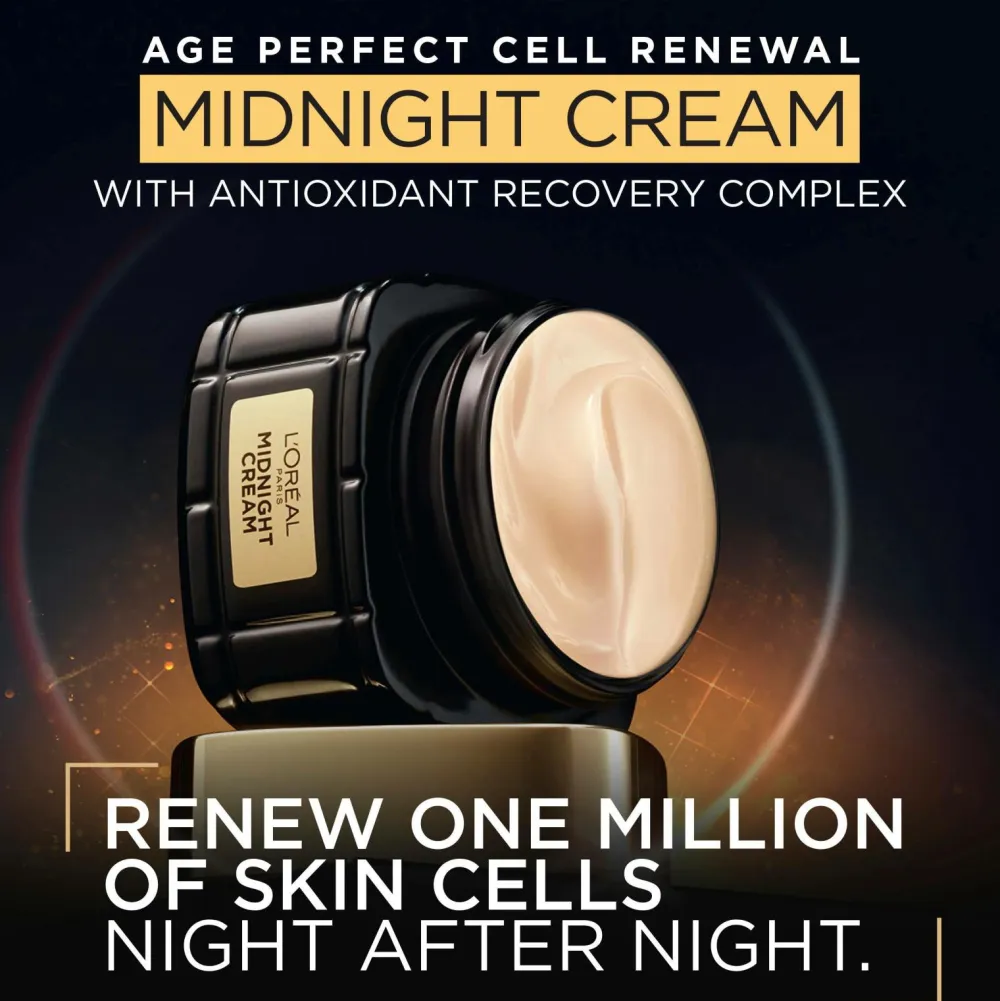 L'Oréal Paris Ansigtspleje|Ansigtspleje>Age Perfect Cell Renewal Midnight Cream For Normal Skin 50 Ml No Color