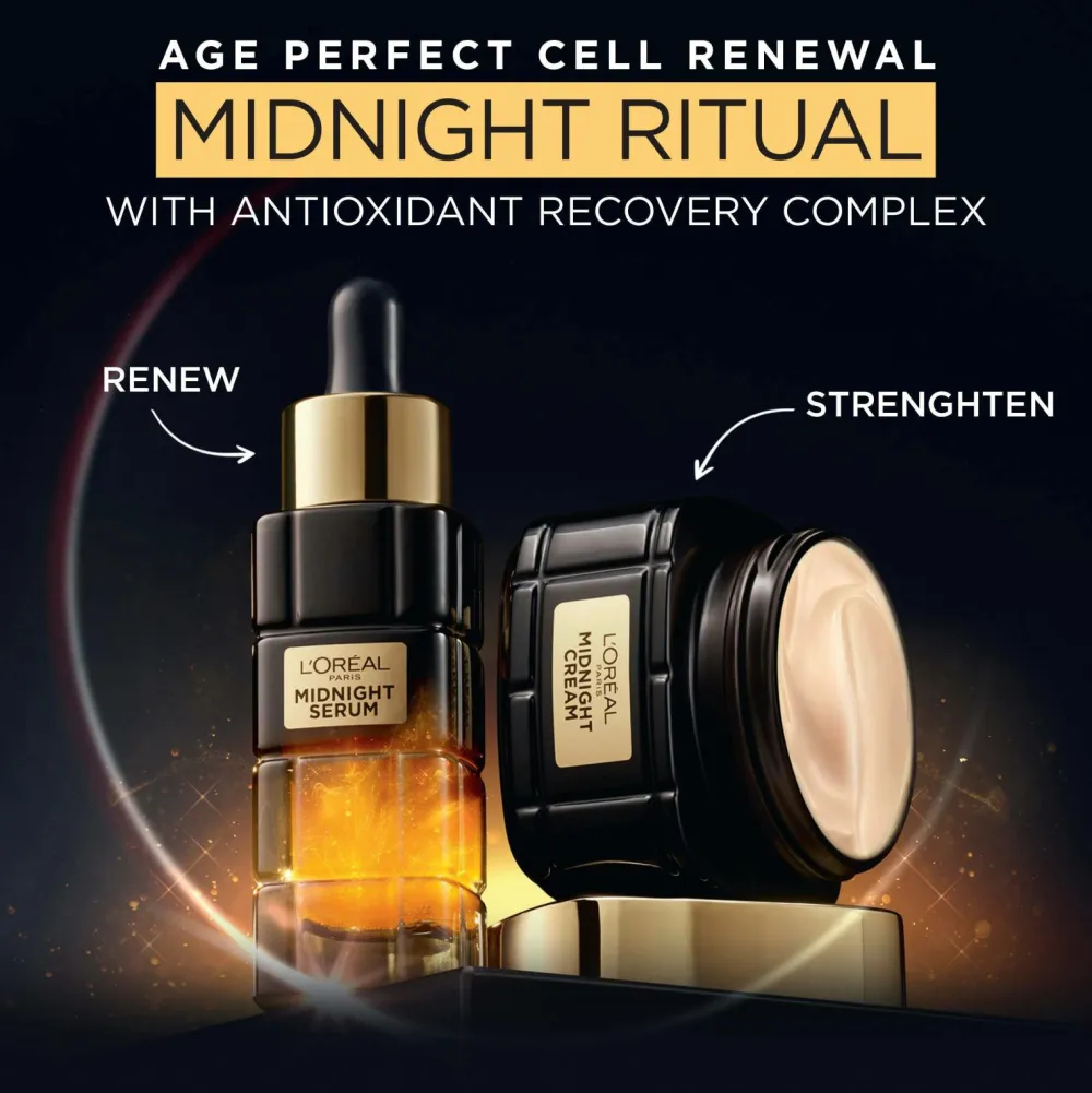 L'Oréal Paris Ansigtspleje|Ansigtspleje>Age Perfect Cell Renewal Midnight Cream For Normal Skin 50 Ml No Color