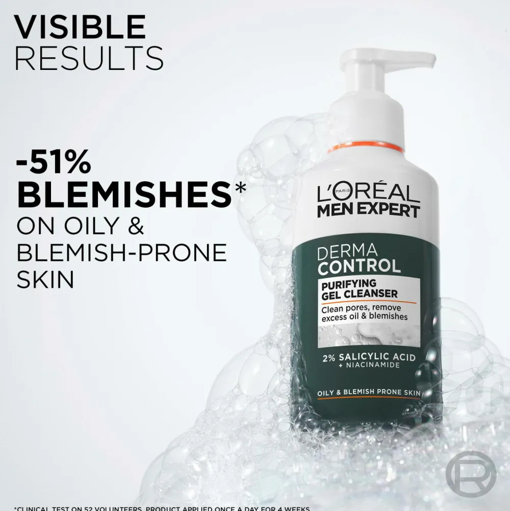 L'Oréal Paris Ansigtspleje|Ansigtspleje>Men Expert Derma Control Purifying Gel Cleanser For Sensitive Skin 260 Ml No Color