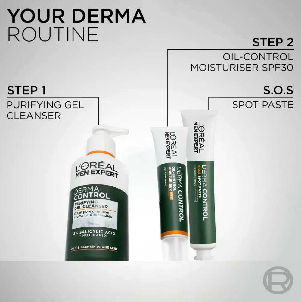 L'Oréal Paris Ansigtspleje|Ansigtspleje>Men Expert Derma Control Purifying Gel Cleanser For Sensitive Skin 260 Ml No Color