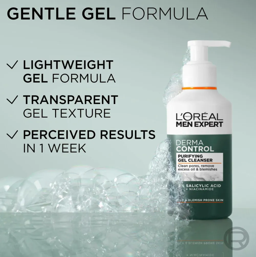 L'Oréal Paris Ansigtspleje|Ansigtspleje>Men Expert Derma Control Purifying Gel Cleanser For Sensitive Skin 260 Ml No Color