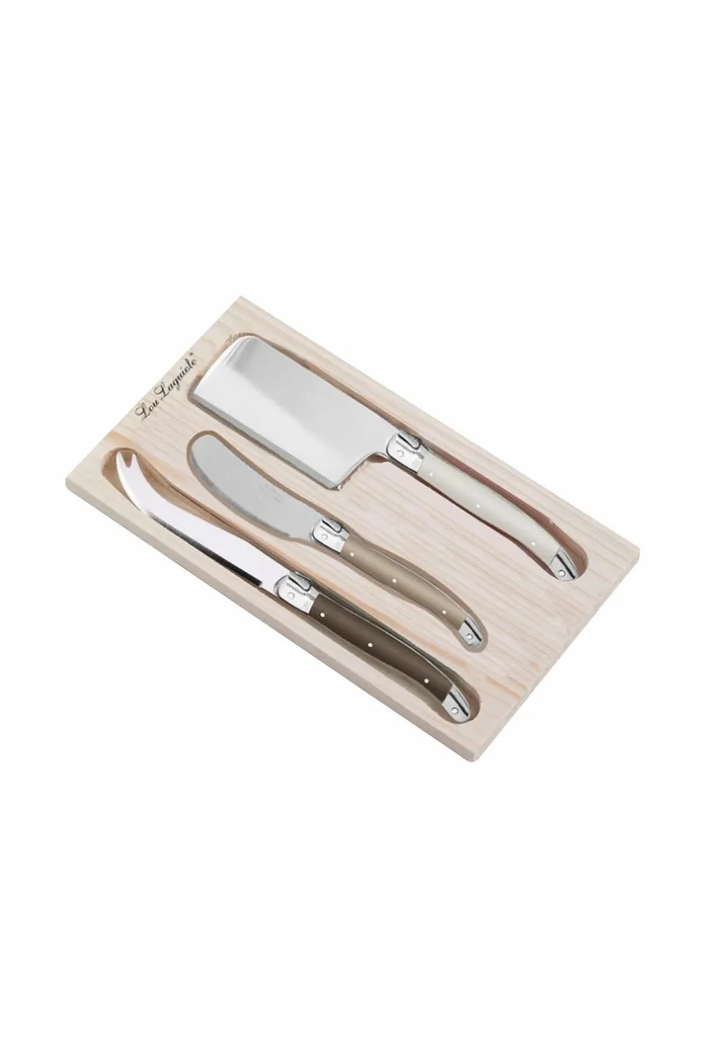 Lou Laguiole Husholdningsartikler>Ostebestik Tradition 3 dele Pepper / Pearl / Taupe