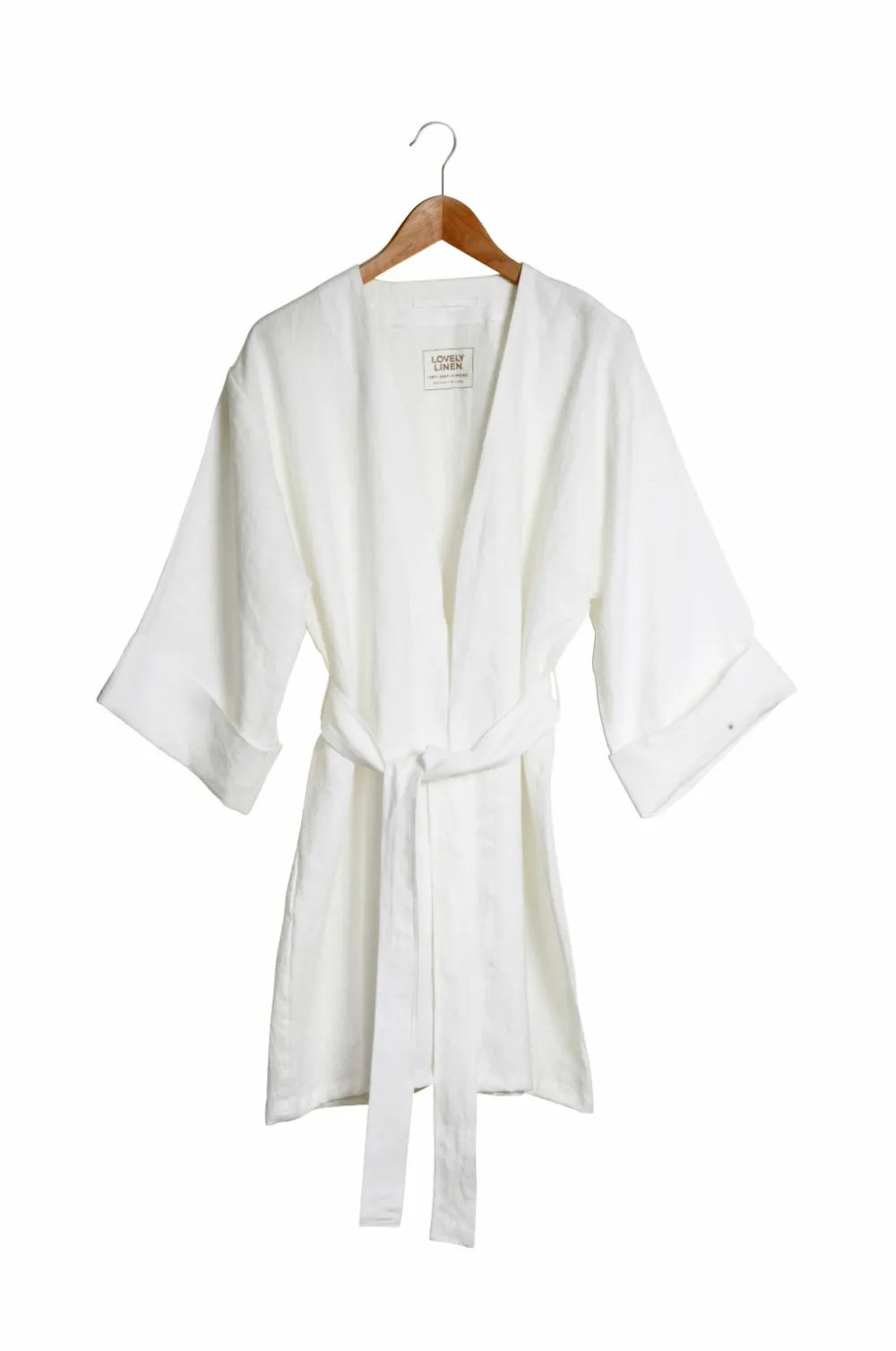 Lovely Linen Kimono Lovely i vasket hør Off-white Sale