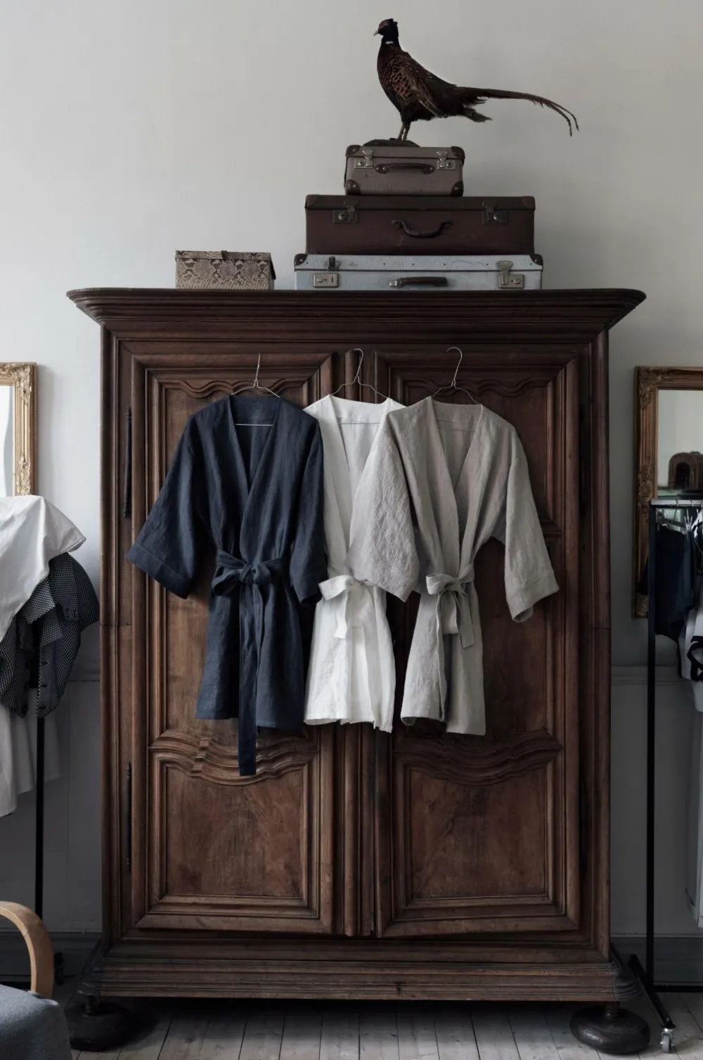Lovely Linen Kimono Lovely i vasket hør Off-white Sale
