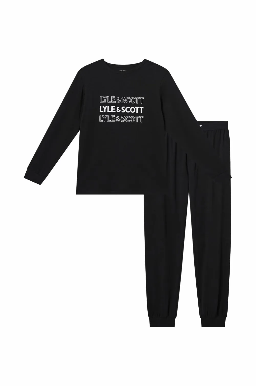 Lyle & Scott Pyjamassæt Burt Black Outlet