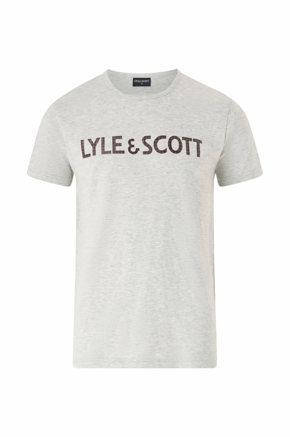 Lyle & Scott Pyjamassæt Holden SS Sleep Set Light Grey Marl/Salute Check New