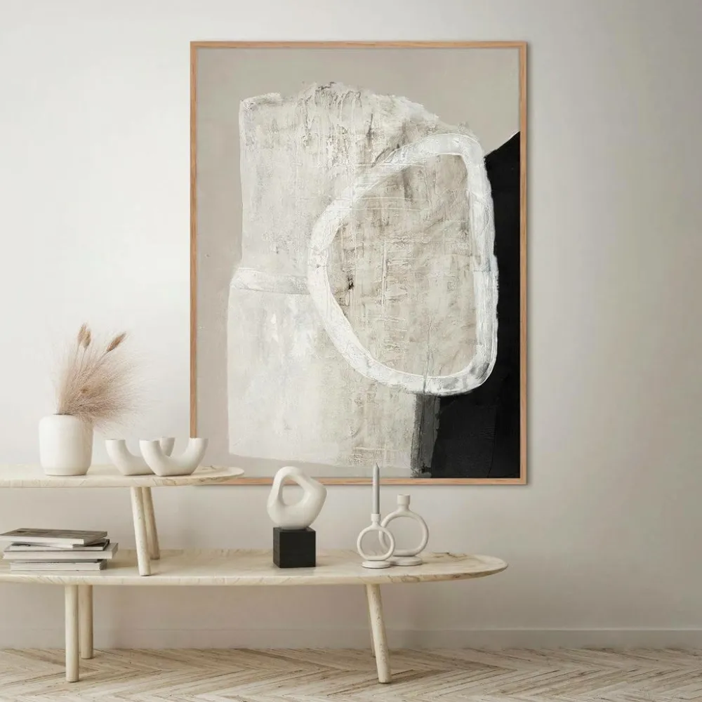 Malerifabrikken Design Painting / Of Stone / 120x90 Cm / Egetræsramme Sort New