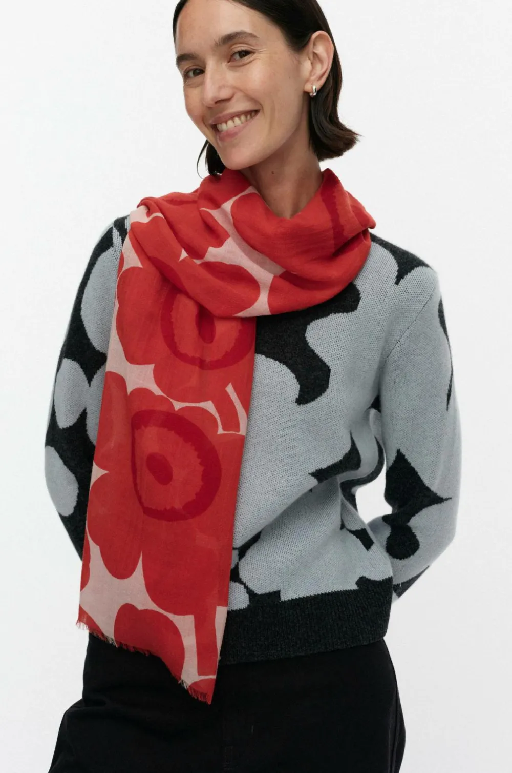 Marimekko Tørklæder & Halstørklæder>Fiore Unikko rød, lyserød