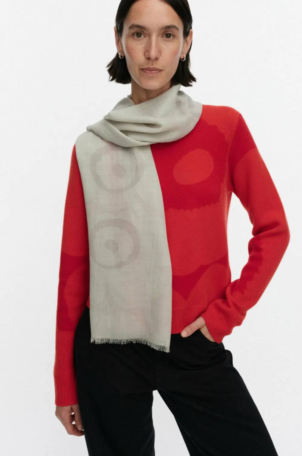 Marimekko Tørklæder & Halstørklæder>Fiore Unikko off-white, lysegrå