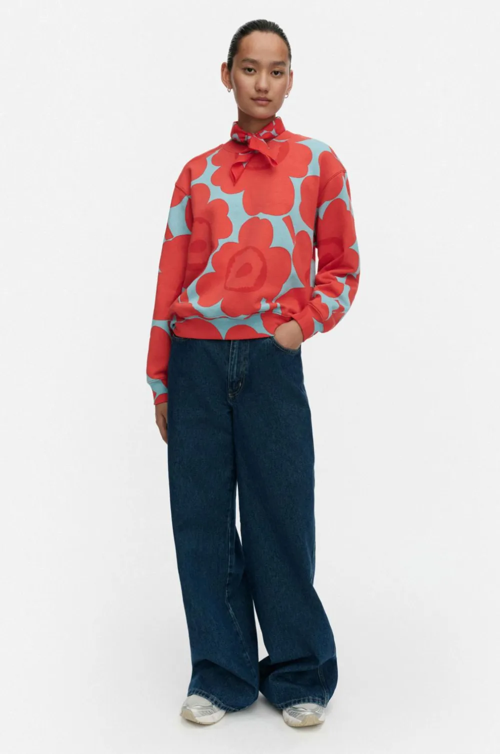 Marimekko Sweatshirts & Hoodies>Leiot Unikko lyseblå, rød