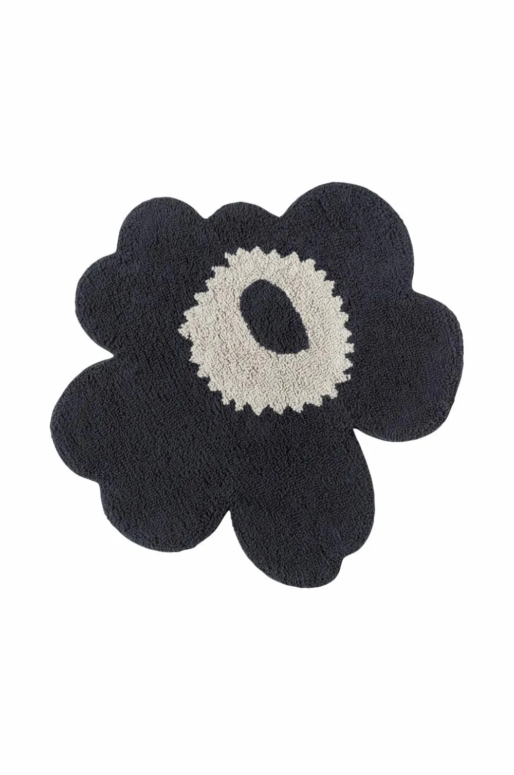 Marimekko Badeværelsesmåtter>Unikko Frotté-bademåtte 73X74 cm Trækul, råhvid