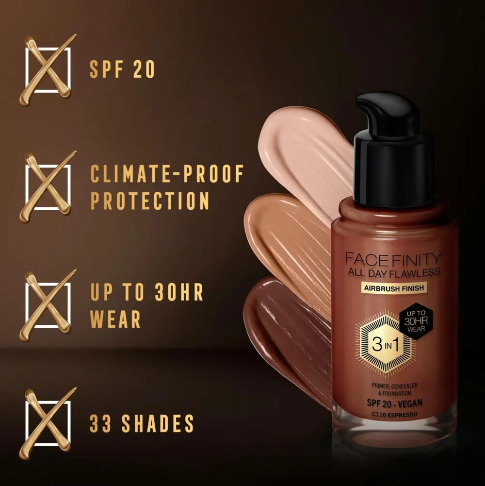 Max Factor Ansigt>All Day Flawless 3in1 Foundation 110 Espresso