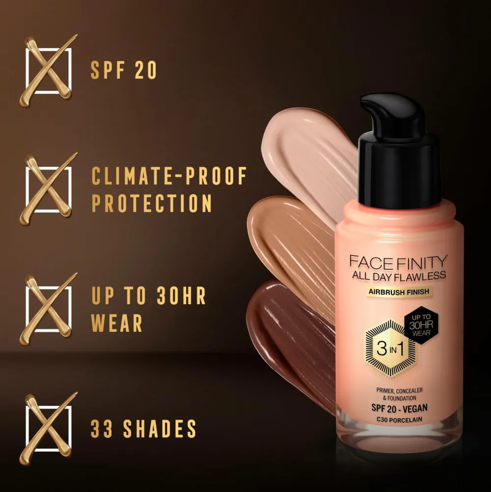 Max Factor Ansigt>All Day Flawless 3in1 Foundation 30 porcelain
