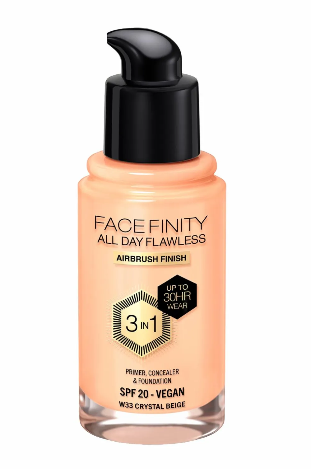 Max Factor All Day Flawless 3in1 Foundation 33 Crystal beige Clearance