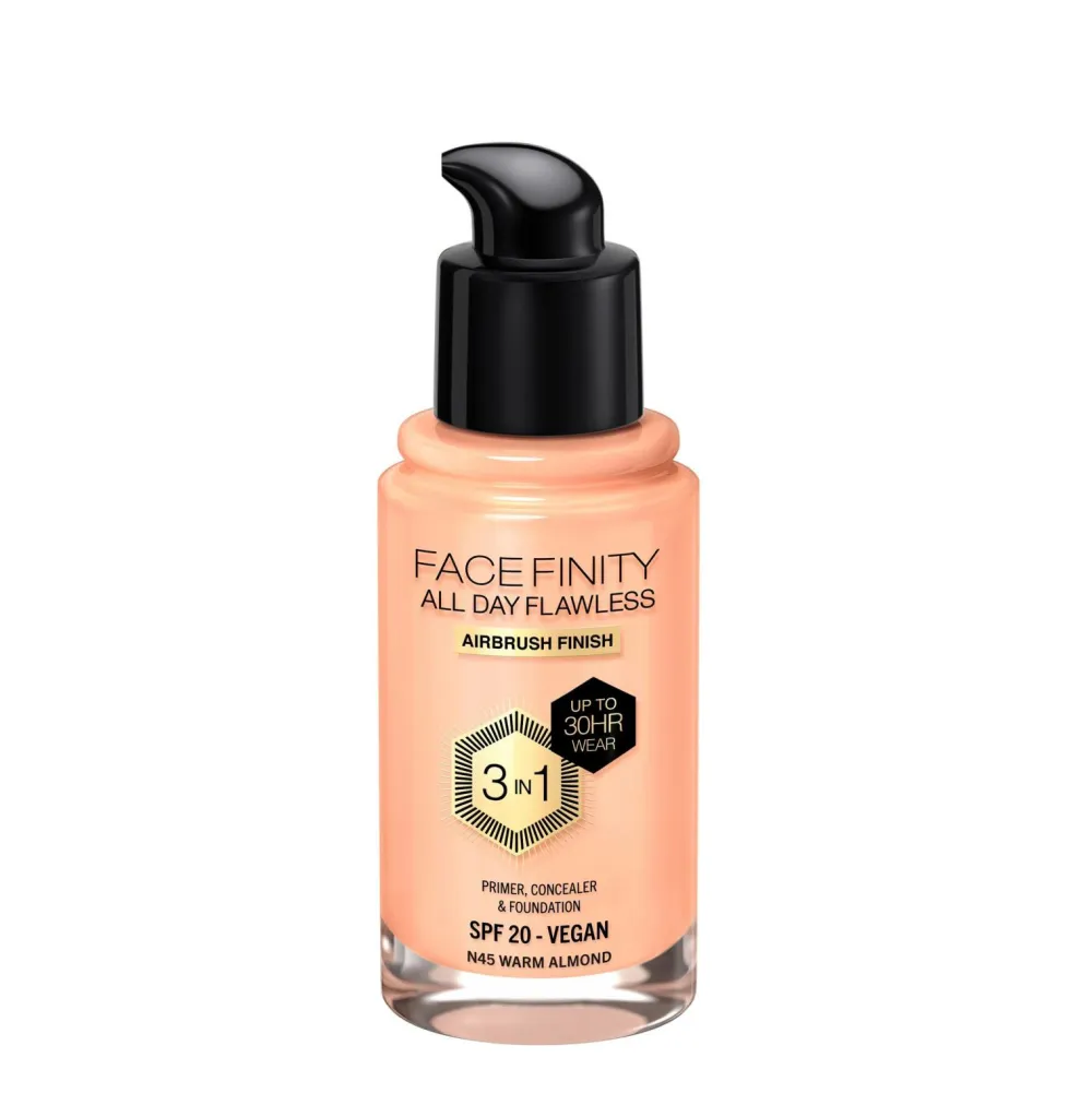 Max Factor Ansigt>All Day Flawless 3in1 Foundation 45 Warm almond