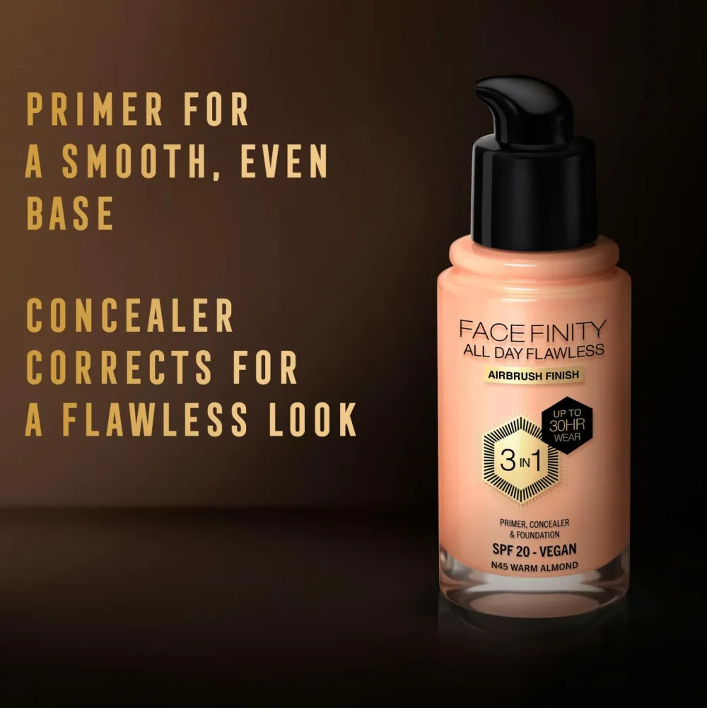 Max Factor Ansigt>All Day Flawless 3in1 Foundation 45 Warm almond