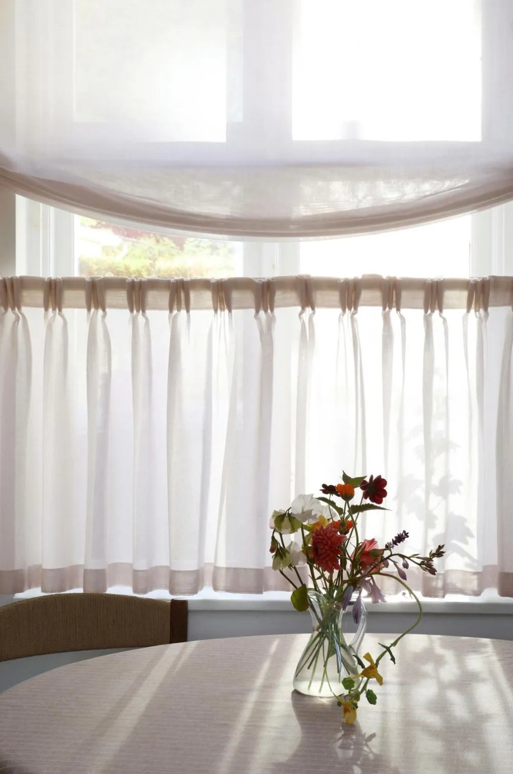 Mimou Bistro Curtain Claire Extra Wide Natural Pink Online