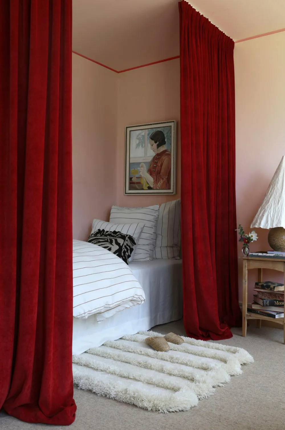 Mimou Velourgardiner>Gardin Velour Red