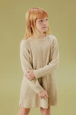 Name it Kjole NkfRikine LS Knit Dress PB Doeskin Best