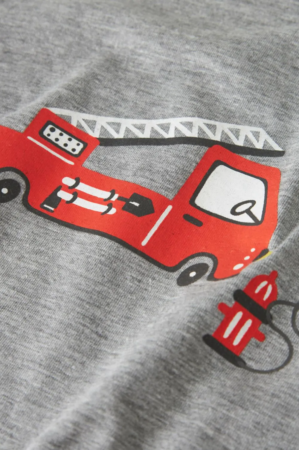 Name it Nattøj & Homewear>Pyjamassæt nmmNightset Grey Firetruck Grey melange