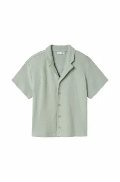 Name it Skjorte nkmHivaj SS Nreg Shirt Aqua gray Discount