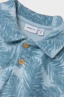 Name it Skjorte nmmFrede Nreg Terry SS Polo Box i frotté Celestial blue
