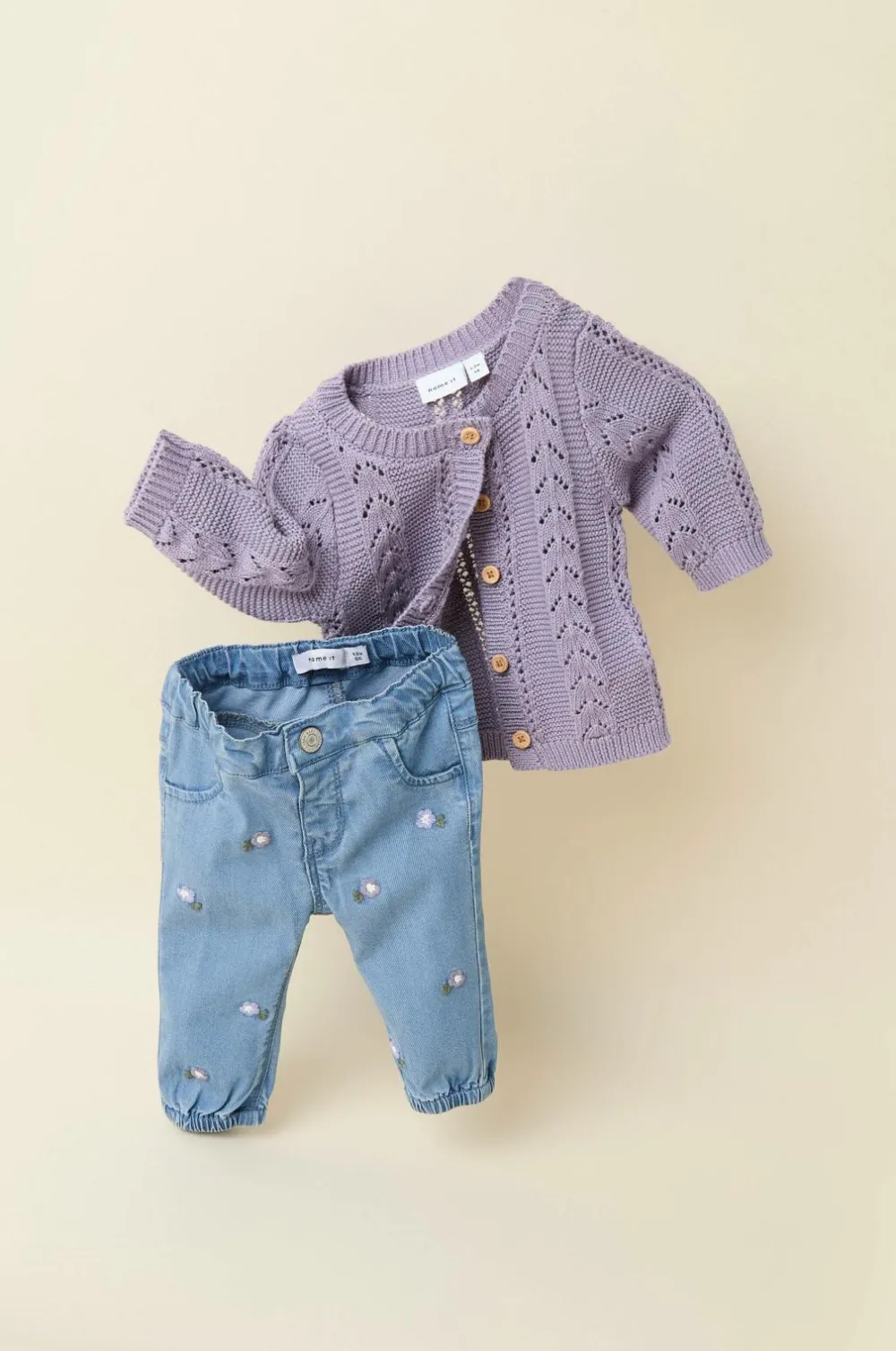 Name it Bukser, Jeans & Leggings>baby Jeans nbfRose Shaped R Emb Denim blue