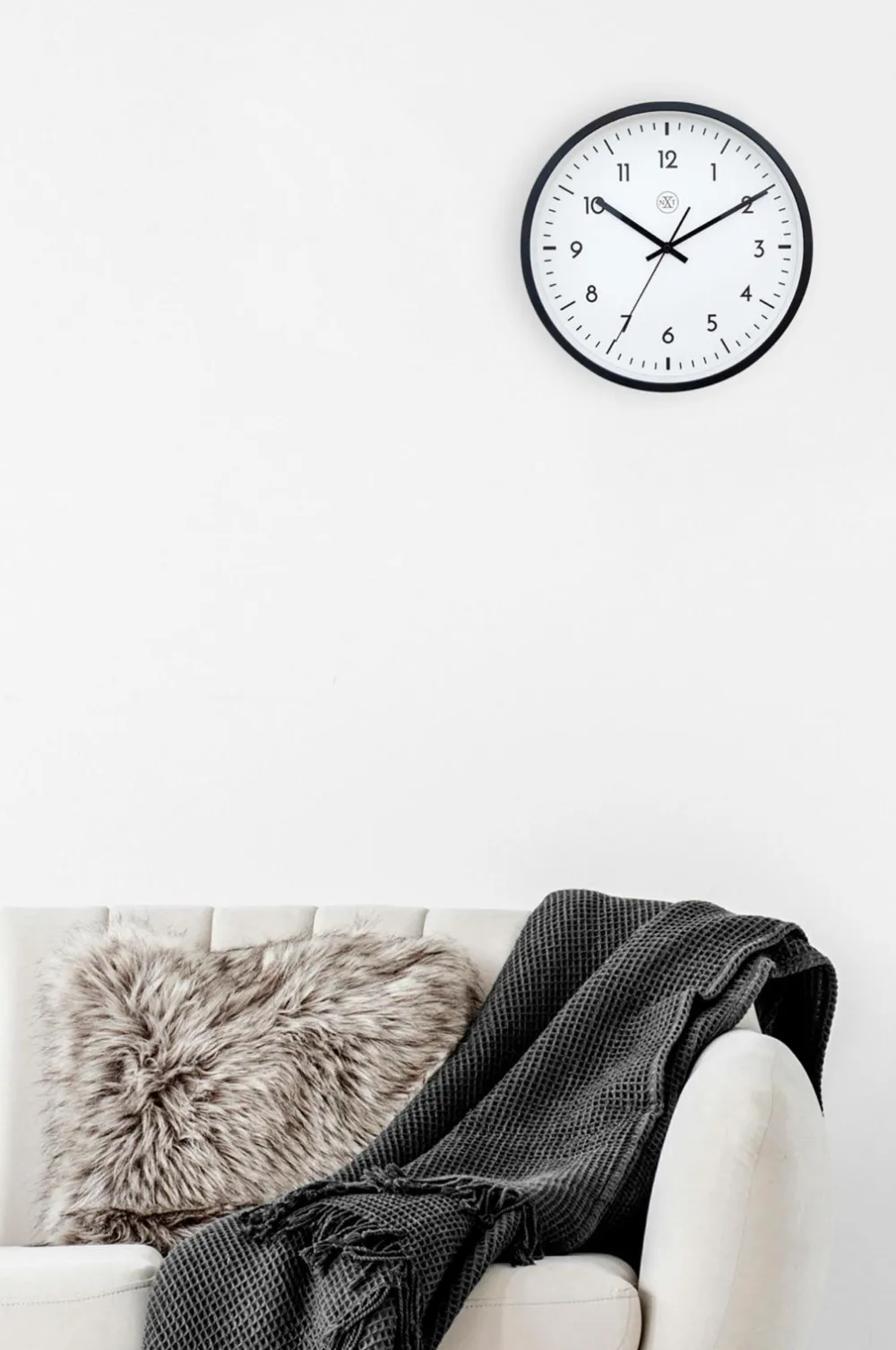NeXtime Vægur Easy Big 30 cm Sort/hvid Online