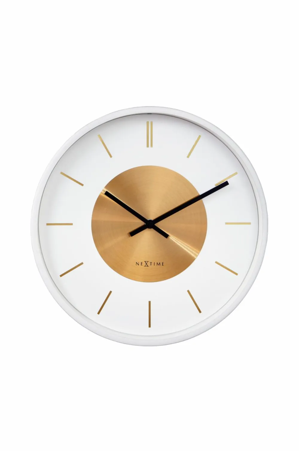 NeXtime Vægur Retro Ii Stripes 25 cm Hvid/Guld