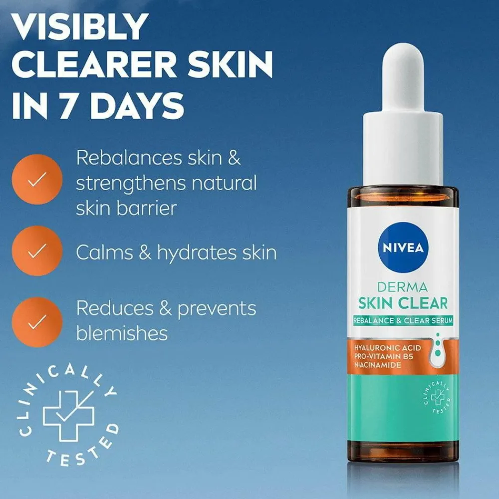 Nivea Ansigtspleje|Ansigtspleje>Derma Skin Clear Rebalance & Clear Serum 30Ml No Color