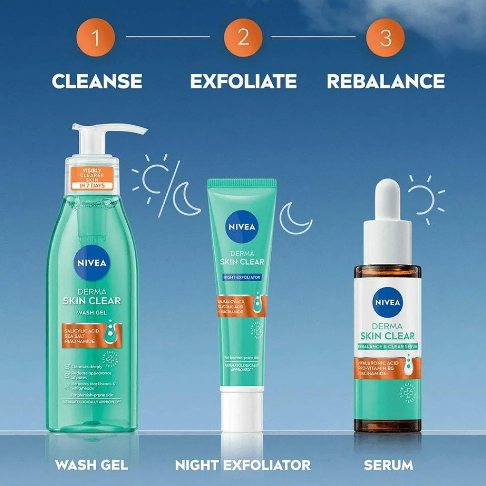 Nivea Ansigtspleje|Ansigtspleje>Derma Skin Clear Rebalance & Clear Serum 30Ml No Color