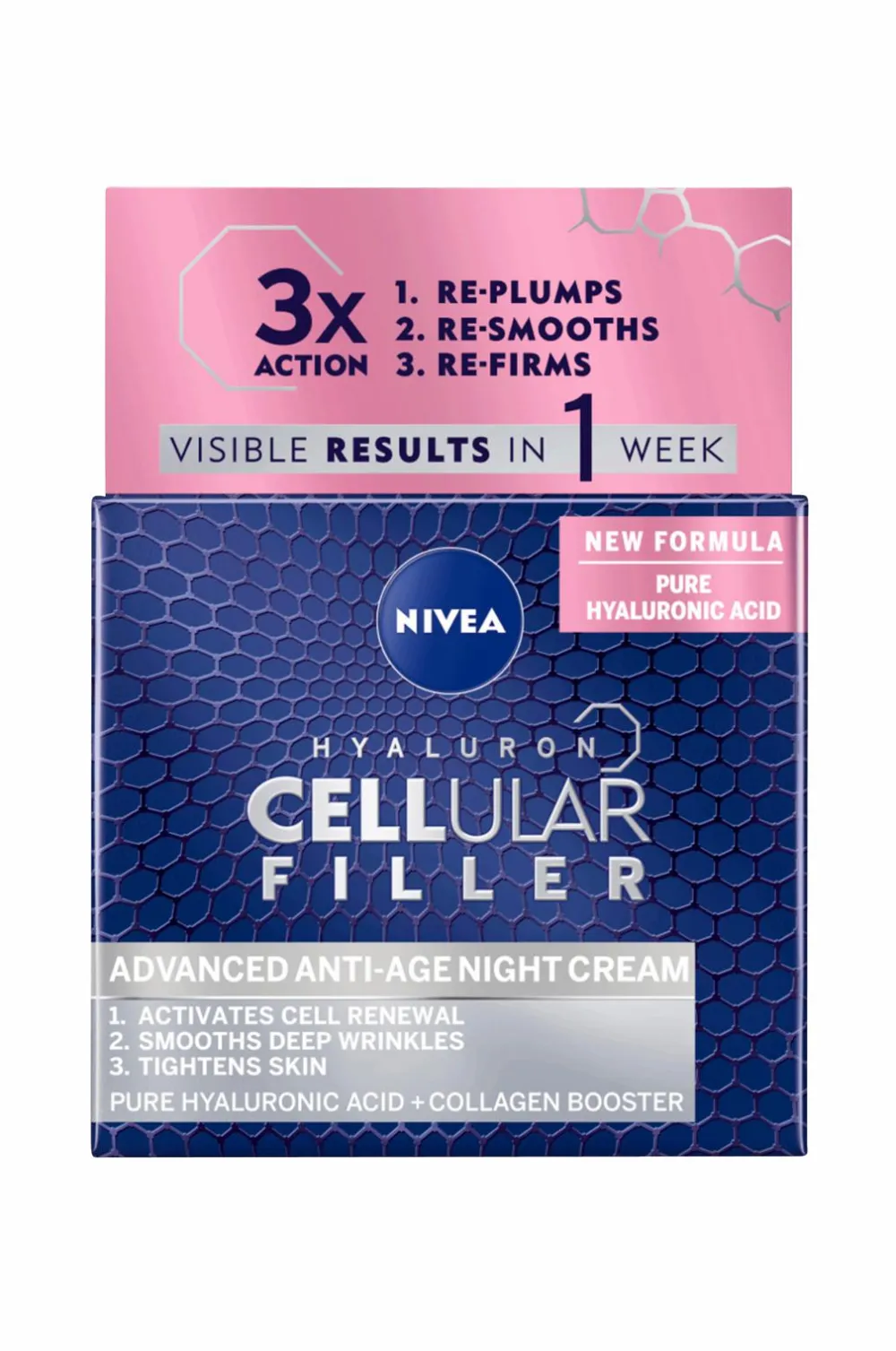 Nivea Ansigtspleje>Hyaluron Cellular Filler Firming Night Cream 50 ml
