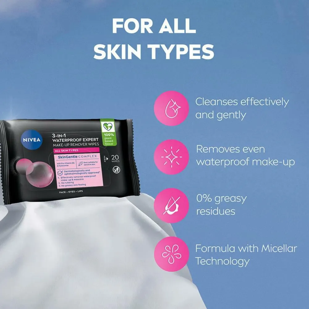 Nivea MicellAIR Expert Make-up Remover Wipes WP 20st No color Hot