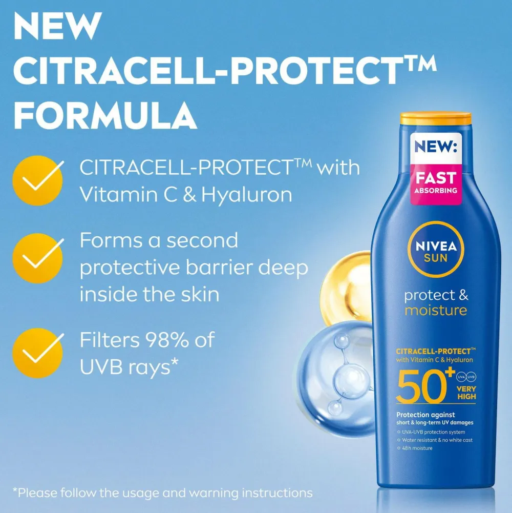 Nivea Protect & Moisture Sun Lotion SPF 50+ 200 ml No color Outlet