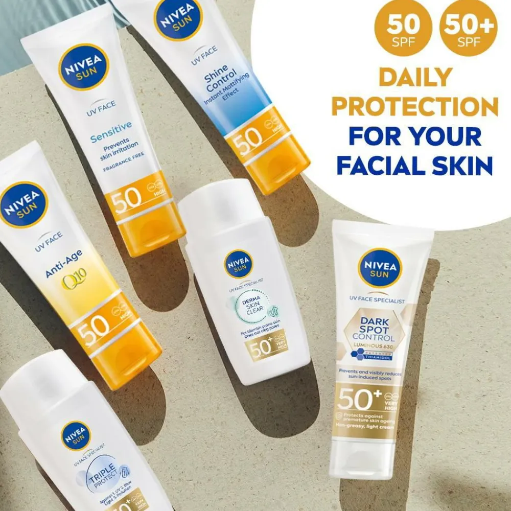 Nivea Kropspleje|Kropspleje>UV Face Anti Age Q10 Cream Spf 50 50Ml No Color