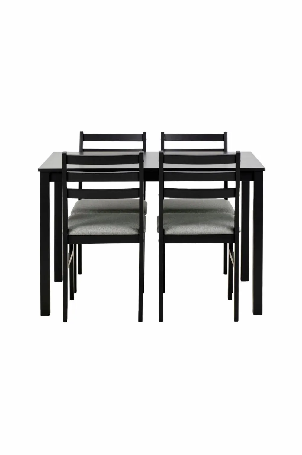 NORDFORM Alicante rektangulært spisebordssæt med bord og 4 stole, 110x70x74,5 cm mat sort 41174 Online