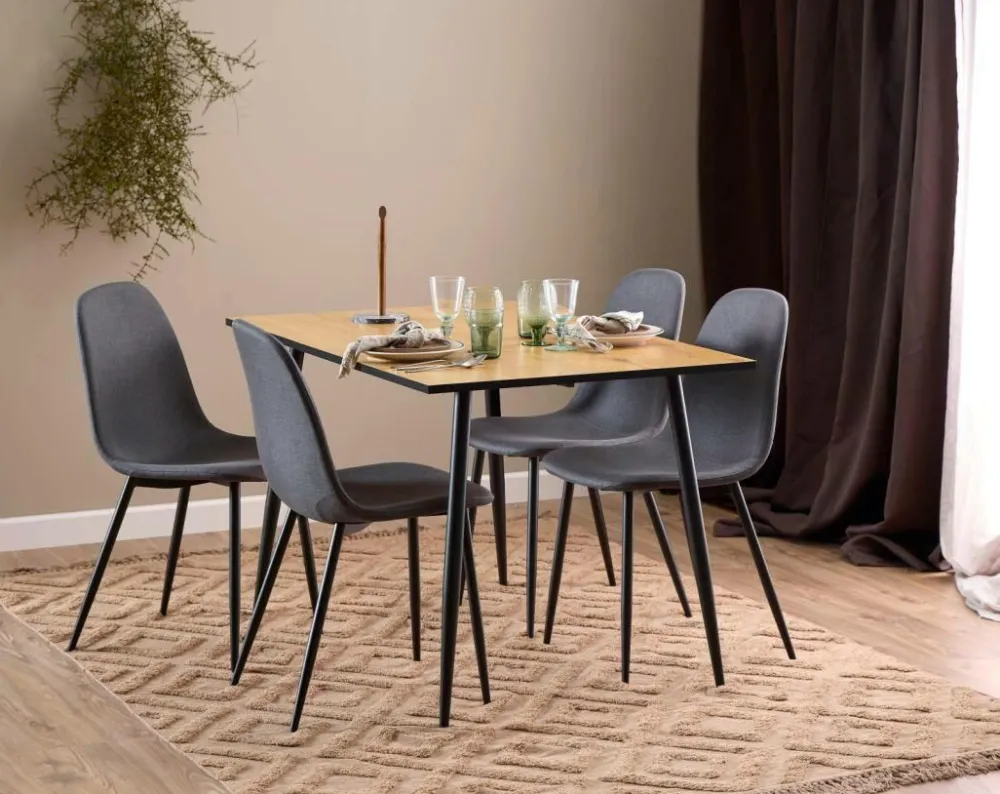 NORDFORM Wilma rektangulært spisebordssæt 120x80x75 cm combo 1 vild eg 40081 Outlet