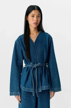 Object Blazere & Veste>Denimblazer objMallie L/S LO Blazer E SS Fair 2 Medium blue denim