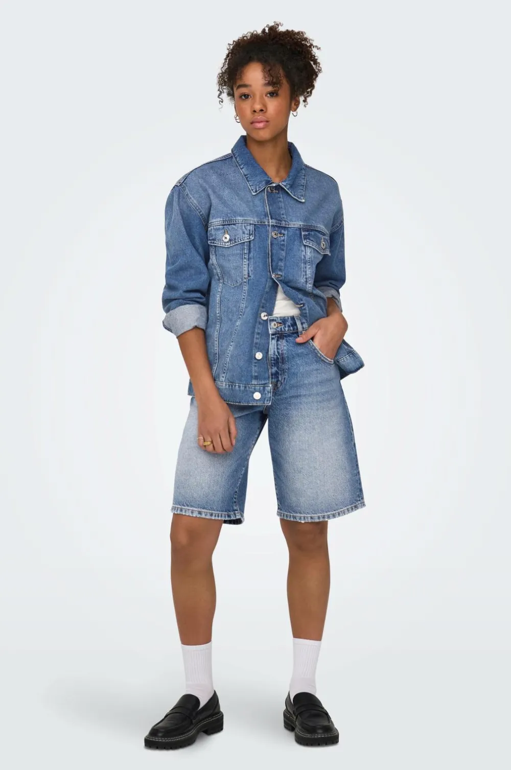 Only Shorts>Denimshorts onlMate Reg Baggy Long Shorts Dnm N Medium blue denim