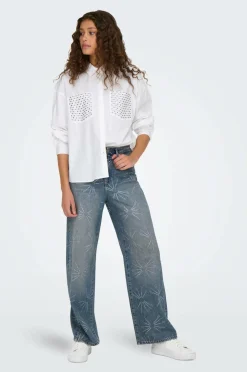 Only Jeans onlHope EX HW Wide Rhinst Dnm Tai D Medium blue denim Online